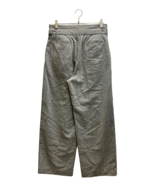 YOKE（ヨーク）YOKE (ヨーク) HI WAIST BELTED TROUSERS グレー サイズ:SIZE 2の古着・服飾アイテム
