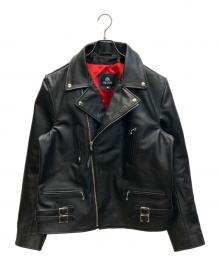 MO-LAWS（モローズ）の古着「バッファローレザーライダースジャケット」｜ブラック