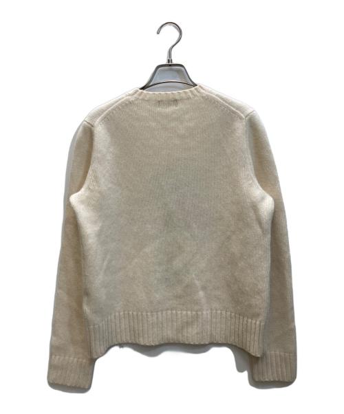 POLO RALPH LAUREN（ポロ・ラルフローレン）POLO RALPH LAUREN (ポロ・ラルフローレン) ポロベア刺繍ニット ベージュ×レッド サイズ:Mの古着・服飾アイテム