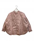 KAGUREカグレ）の古着「コットンリネンWポケットシャツ」｜ピンク