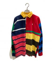 POLO RALPH LAUREN（ポロ・ラルフローレン）の古着「パッチワークボーダーポロシャツ」｜マルチカラー