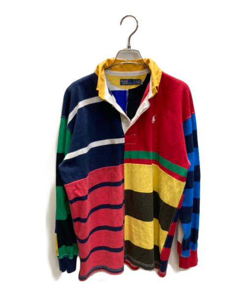 POLO RALPH LAUREN（ポロ・ラルフローレン）POLO RALPH LAUREN (ポロ・ラルフローレン) パッチワークボーダーポロシャツ マルチカラー サイズ:SIZE Sの古着・服飾アイテム