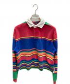 POLO RALPH LAURENポロ・ラルフローレン）の古着「パイルボーダークロップドポロシャツ」｜マルチカラー