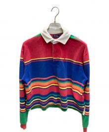 POLO RALPH LAUREN（ポロ・ラルフローレン）の古着「パイルボーダークロップドポロシャツ」｜マルチカラー
