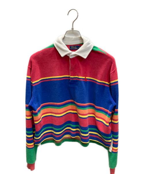 POLO RALPH LAUREN（ポロ・ラルフローレン）POLO RALPH LAUREN (ポロ・ラルフローレン) パイルボーダークロップドポロシャツ マルチカラー サイズ:SIZE XSの古着・服飾アイテム