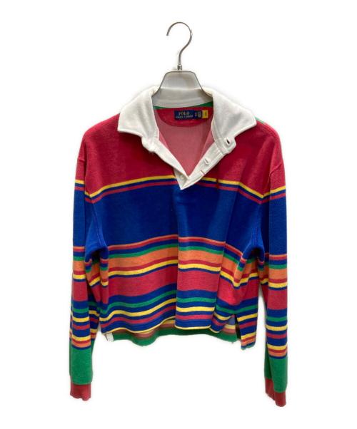 POLO RALPH LAUREN（ポロ・ラルフローレン）POLO RALPH LAUREN (ポロ・ラルフローレン) パイルボーダークロップドポロシャツ マルチカラー サイズ:SIZE XSの古着・服飾アイテム