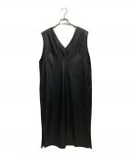 BARNEYS NEWYORKバーニーズ・ニューヨーク）の古着「エコレザージャンパースカート」｜ブラック