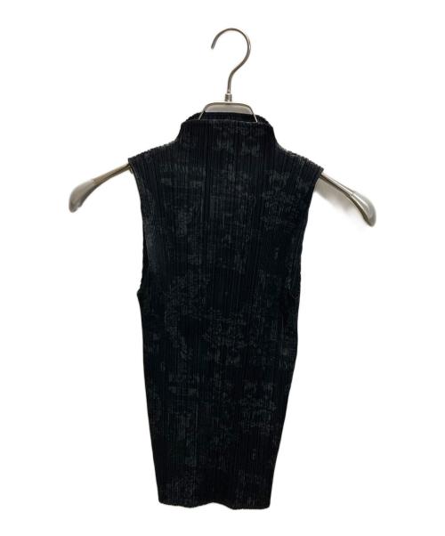 PLEATS PLEASE（プリーツプリーズ）PLEATS PLEASE (プリーツプリーズ) 総柄ノースリーブプリーツカットソー ブラック サイズ:SIZE 3の古着・服飾アイテム