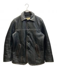 AVIREX（アヴィレックス）の古着「COWHIDE CARCOAT VINTAGE FINISH」｜ブラック