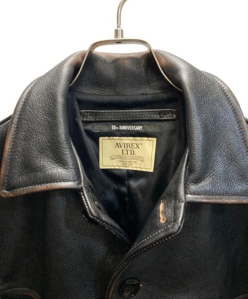AVIREX（アヴィレックス）AVIREX (アヴィレックス) COWHIDE CARCOAT VINTAGE FINISH ブラック サイズ:SIZE Mの古着・服飾アイテム