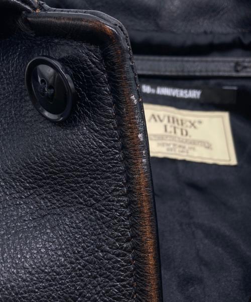 AVIREX（アヴィレックス）AVIREX (アヴィレックス) COWHIDE CARCOAT VINTAGE FINISH ブラック サイズ:SIZE Mの古着・服飾アイテム