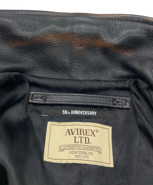 AVIREX（アヴィレックス）AVIREX (アヴィレックス) COWHIDE CARCOAT VINTAGE FINISH ブラック サイズ:SIZE Mの古着・服飾アイテム