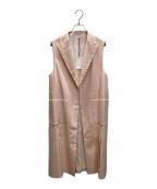 ANAYIアナイ）の古着「ストレッチツイルジレロングベスト」｜ピンク