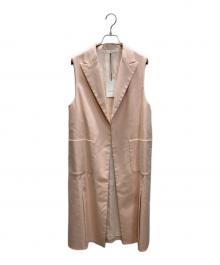 ANAYI（アナイ）の古着「ストレッチツイルジレロングベスト」｜ピンク