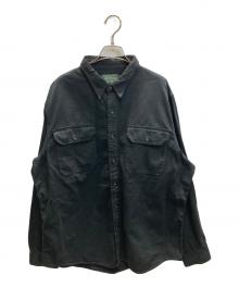 POLO COUNTRY（ポロカントリー）の古着「リペア加工ワークシャツ」｜ブラック