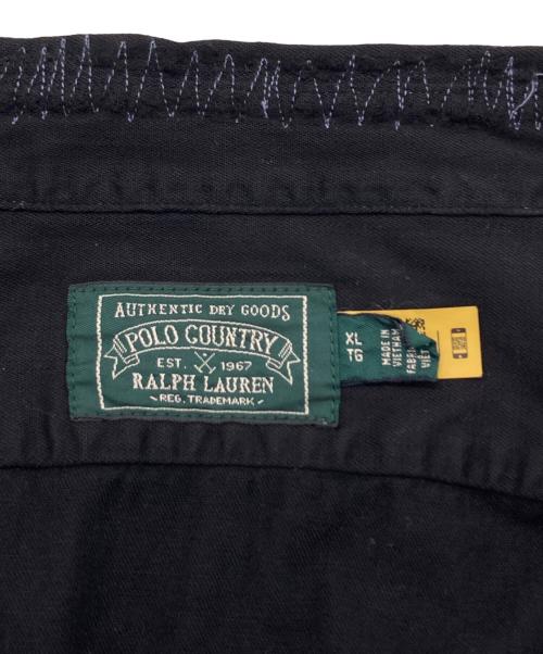 POLO COUNTRY（ポロカントリー）POLO COUNTRY (ポロカントリー) リペア加工ワークシャツ ブラック サイズ:SIZE XLの古着・服飾アイテム