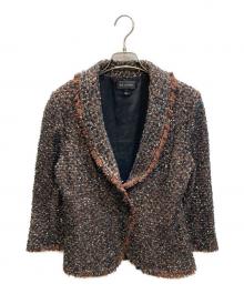 ST.JOHN（セントジョン）の古着「ツイードラメジャケット」｜ブラック×ブラウン