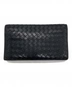 BOTTEGA VENETAボッテガベネタ）の古着「イントレチャート 長財布」｜ブラック