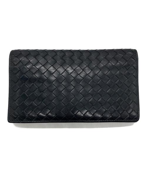 BOTTEGA VENETA（ボッテガベネタ）BOTTEGA VENETA (ボッテガベネタ) イントレチャート 長財布 ブラック サイズ:下記参照の古着・服飾アイテム
