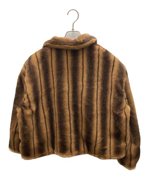 moussy（マウジー）moussy (マウジー) FAUX FUR スタンドカラージャケット ブラウン サイズ:size  FREE 未使用品の古着・服飾アイテム