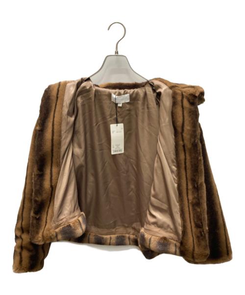 moussy（マウジー）moussy (マウジー) FAUX FUR スタンドカラージャケット ブラウン サイズ:size  FREE 未使用品の古着・服飾アイテム