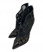 Christian Louboutinクリスチャン・ルブタン）の古着「メッシュ ヒール ブーティー」｜ブラック