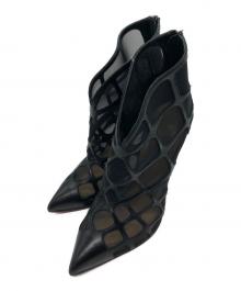 Christian Louboutin（クリスチャン・ルブタン）の古着「メッシュ ヒール ブーティー」｜ブラック