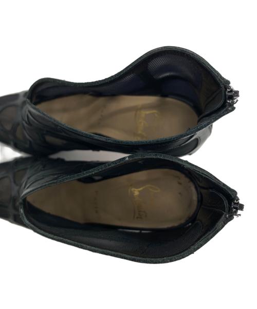Christian Louboutin（クリスチャン・ルブタン）Christian Louboutin (クリスチャン・ルブタン) メッシュ ヒール ブーティー ブラック サイズ:SIZE 36 1/2の古着・服飾アイテム
