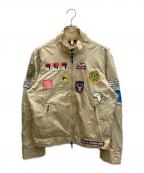 DIESELディーゼル）の古着「ダブルジップワッペンジャケット」｜ベージュ