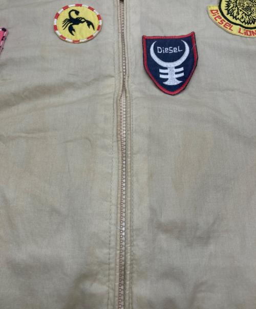 DIESEL（ディーゼル）DIESEL (ディーゼル) ダブルジップワッペンジャケット ベージュ サイズ:SIZE Lの古着・服飾アイテム