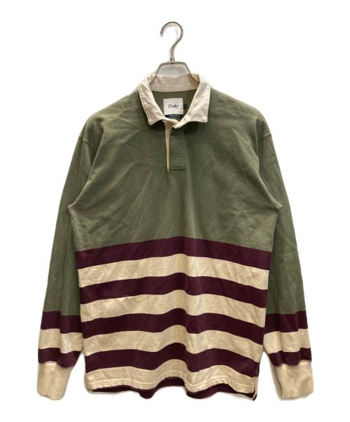 DRAKE'S（ドレイクス）DRAKE'S (ドレイクス) パネルボーダーラガーシャツ オリーブ サイズ:SIZE Lの古着・服飾アイテム