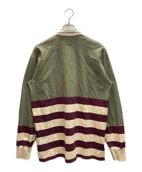 DRAKE'S（ドレイクス）DRAKE'S (ドレイクス) パネルボーダーラガーシャツ オリーブ サイズ:SIZE Lの古着・服飾アイテム