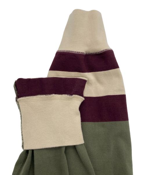 DRAKE'S（ドレイクス）DRAKE'S (ドレイクス) パネルボーダーラガーシャツ オリーブ サイズ:SIZE Lの古着・服飾アイテム