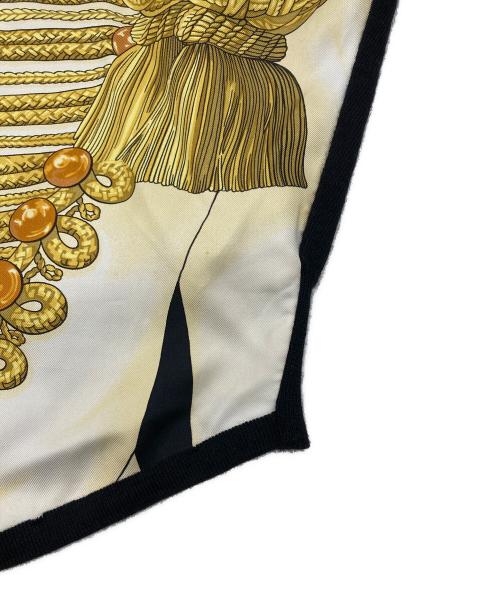 HERMES（エルメス）HERMES (エルメス) シルク切替カシミヤカーディガン ブラック×イエロー サイズ:SIZE 36の古着・服飾アイテム