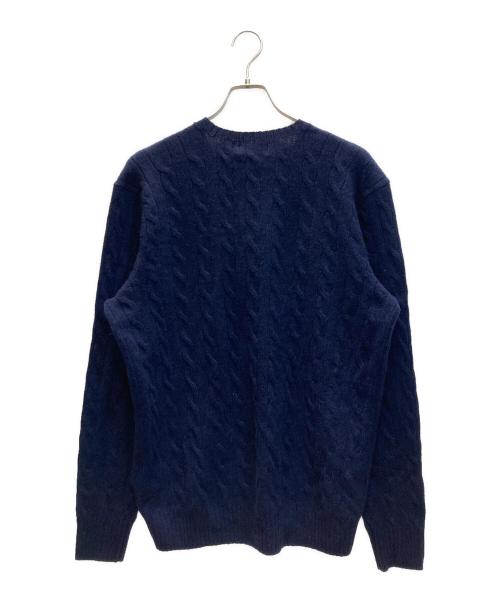 POLO RALPH LAUREN（ポロ・ラルフローレン）POLO RALPH LAUREN (ポロ・ラルフローレン) カシミヤ混ケーブルニット ネイビー サイズ:L 未使用品の古着・服飾アイテム