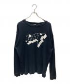 stussyステューシー）の古着「プリントサーマルカットソー」｜ブラック