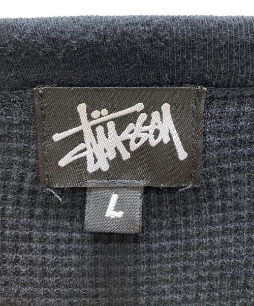 stussy（ステューシー）stussy (ステューシー) プリントサーマルカットソー ブラック サイズ:Lの古着・服飾アイテム