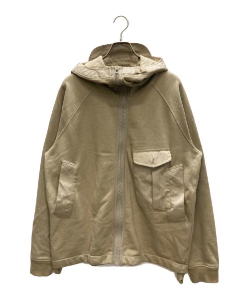 TEN-C（テンシー）TEN-C (テンシー) ロゴラベル フーディジップパーカー ベージュ サイズ:SIZE Lの古着・服飾アイテム