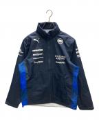 PUMAプーマ）の古着「Williams Racing Team Waterproof Rain Jacket ウィリャムズ オフィシャル レインジャケット」｜ネイビー