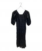 ne quittez pasヌキテパ）の古着「Cotton Voile Dot Hemla Dress」｜ブラック