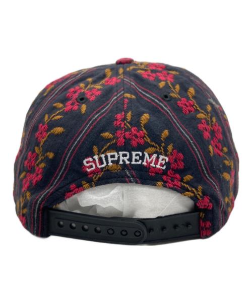 SUPREME（シュプリーム）SUPREME (シュプリーム) Flower Jacquard 5-panel Cap ブラック×レッド サイズ:下記参照の古着・服飾アイテム