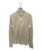 Maison Margielaメゾンマルジェラ）の古着「ウール レーヨン Vネックカットソー」｜ベージュ