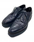 PRADAプラダ）の古着「ウィングチップレースアップシューズ」｜ネイビー