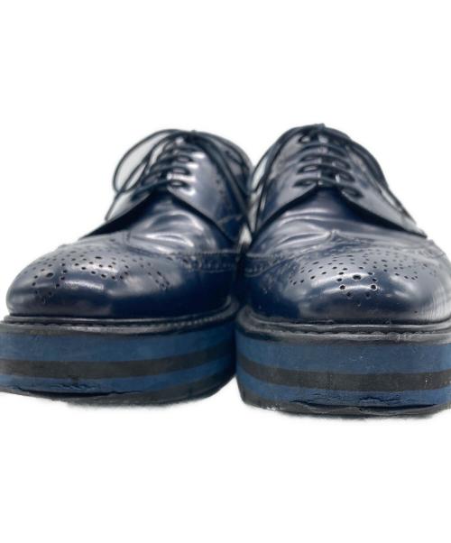 PRADA（プラダ）PRADA (プラダ) ウィングチップレースアップシューズ ネイビー サイズ:SIZE 7 1/2の古着・服飾アイテム