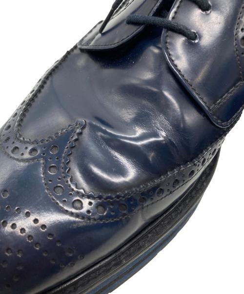 PRADA（プラダ）PRADA (プラダ) ウィングチップレースアップシューズ ネイビー サイズ:SIZE 7 1/2の古着・服飾アイテム