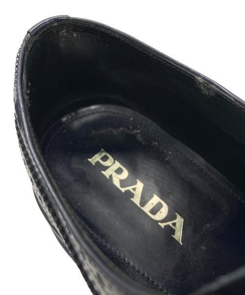 PRADA（プラダ）PRADA (プラダ) ウィングチップレースアップシューズ ネイビー サイズ:SIZE 7 1/2の古着・服飾アイテム