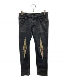 NUMBER (N)INE（ナンバーナイン）の古着「オルテガ刺繍 スキニーデニムパンツ」｜ブラック