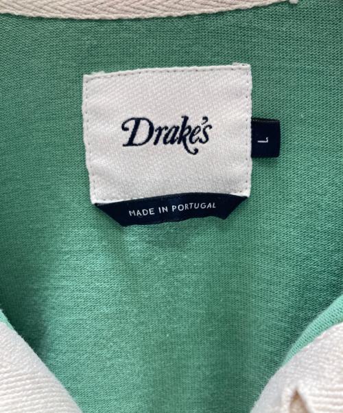 DRAKE'S（ドレイクス）DRAKE'S (ドレイクス) ミドルストライプ ラグビーシャツ グリーン×レッド サイズ:SIZE Lの古着・服飾アイテム