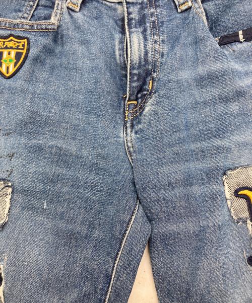 LAUREN RALPH LAUREN（ローレンラルフローレン）LAUREN RALPH LAUREN (ローレンラルフローレン) パッチワークデニムパンツ インディゴ サイズ:SIZE 4の古着・服飾アイテム