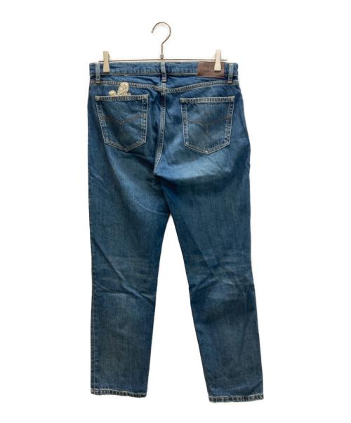 LAUREN RALPH LAUREN（ローレンラルフローレン）LAUREN RALPH LAUREN (ローレンラルフローレン) レースリペア加工デニムパンツ インディゴ サイズ:4の古着・服飾アイテム